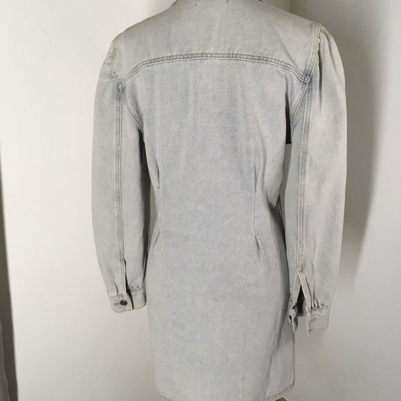 Misguided light denim cowgirl dress, fitted waist, button down, above the knee - Picture 8 of 9